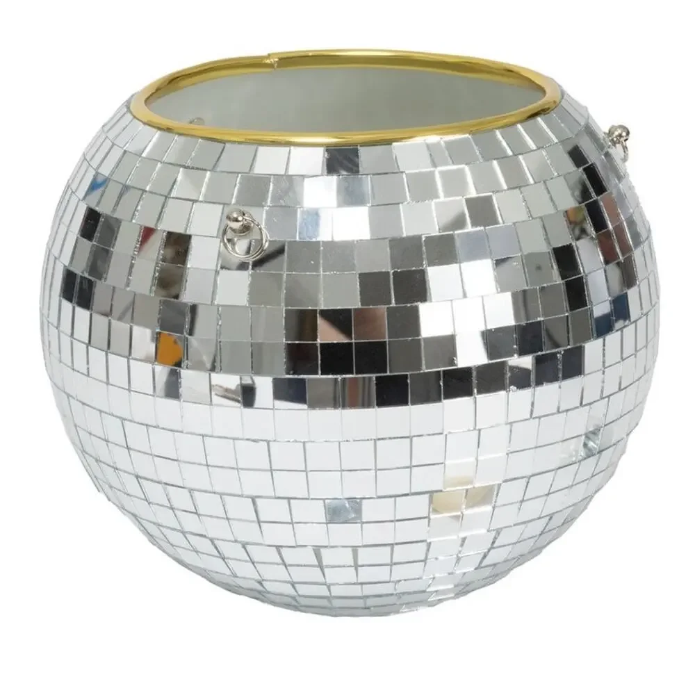 Silver Disco Ball Planter 10 Inch Party favor leftovers